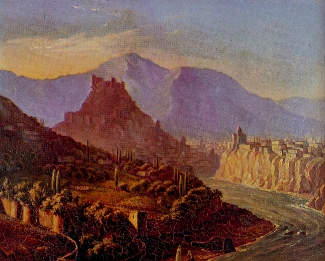 Нажмите для увеличения. Вид Тифлиса. Картина М. Ю. Лермонтова. Масло. 1837