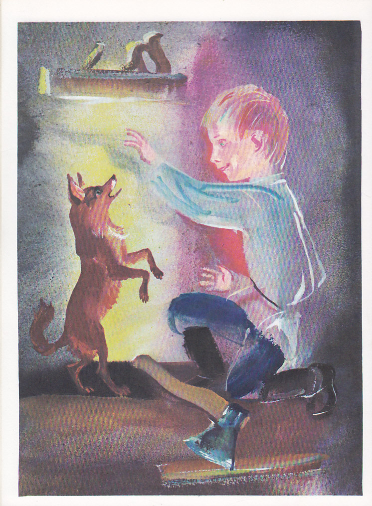 Нажмите для увеличения. Чехов, А.П. Каштанка. Иллюстрации Г.А.В. Траугот (фото книги из фонда библиотеки)